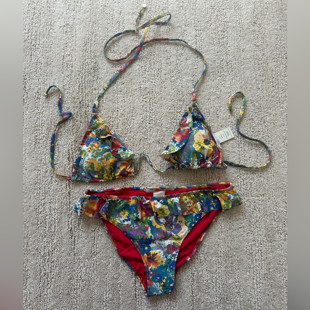 Stella McCartney Red and Floral Bikini